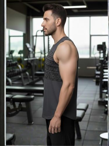 Image of Rigo Stylish Cotton Printed Vest for Men | Round Neck,Regular Fit, Sleeveless T-Shirt Vest for Men | Casual Innerwear Sando for Men & Boys - Perfect for Workouts Gym, Vacations, and Beaches