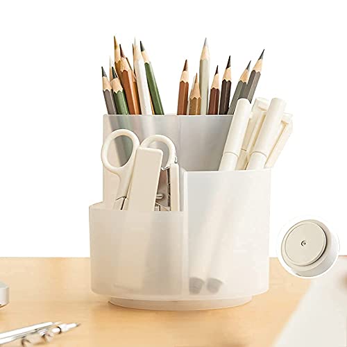 Organizador giratório de materiais de arte, porta-canetas, 3 compartimentos, organizador de material escolar para caneta, lápis de cor, pincéis de arte, caixa de armazenamento de mesa em sala de aula