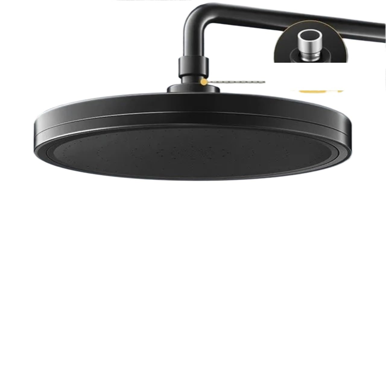 Ducha de Techo Grande Cabezal de Ducha de Lluvia de Gran caudal y Alta presión, Redondo, de 230 mm, con rociador Superior, Accesorios de baño(Black)