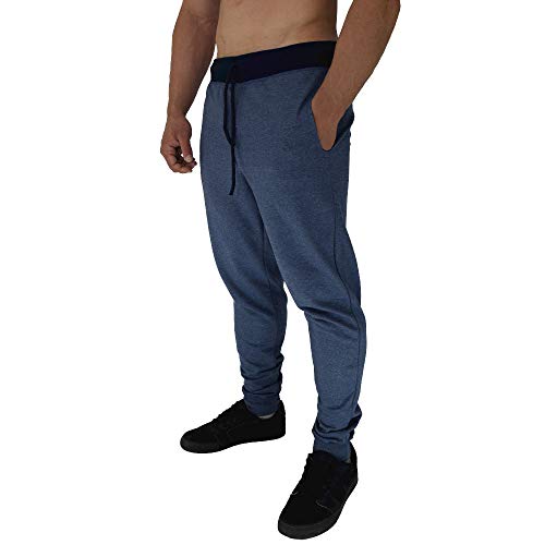 Calça Masculina Moletom Slim MXD Conceito Mescla Marinho Clássico (G)