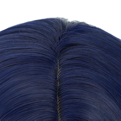 Image of PATTNIUM Navy Blue Wig for Kids Girls Short Dark Blue Wigs Side Part Shoulder Length Wavy Heat Resistant Synthetic Wig Halloween Cosplay Costume Party Wig