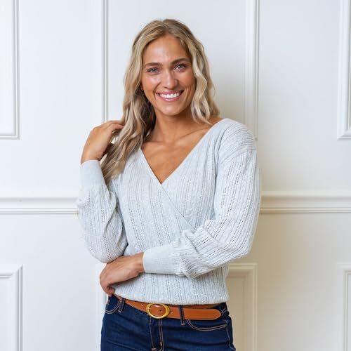 Image of Hope & Henry Women's Long Sleeve Fine Gauge V-Neck Sweater