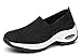Donna Sneakers Tessere Traspiranti All'Aperto Ginnastica Passeggio Antiscivolo Leggero Comode Cuscino Morbido Scarpe Casual Nero 40 EU