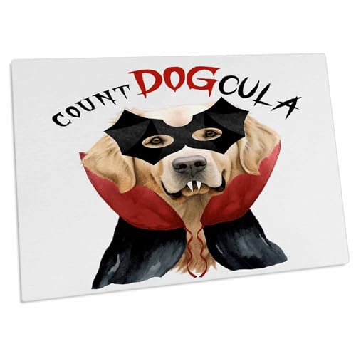 3dRose Adorable Golden Retriever Funny Halloween Desk Pad miniatura 1