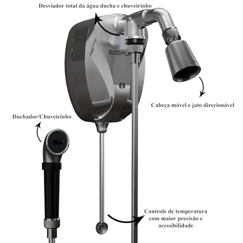 Ducha Elétrica Chuveiro Kdt Eco Plus 7500w 220v Chuveirinho Mangueira Prata