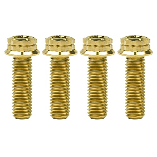 Image of Titanium Flange 12 Point Head M8 x15 20 25 30 35 40 45 50 55 60 65mm Screw Bolt Pack of 4 (M8x25mm, Gold)
