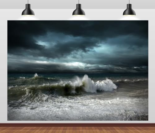 Toile de fond photo foudre et nuages sombres pour accessoire studio et storm décor