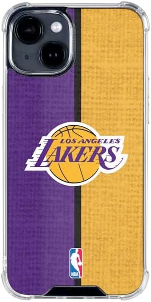 Skinit Clear Phone Case Compatible with iPhone 15 - Officially Licensed NBA Los Angeles Lakers Canvas Design