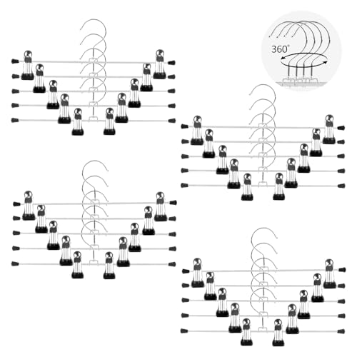 VFANDV Perchas para Pantalones, 30cm Perchas con Pinzas Antideslizantes Resistentes Ahorra Espacio Metal Perchas para Pantalones Faldas Ropa Faldas Calcetines (20)