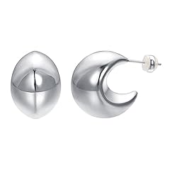 Platinum Plated Teardrop Hoop Earrings