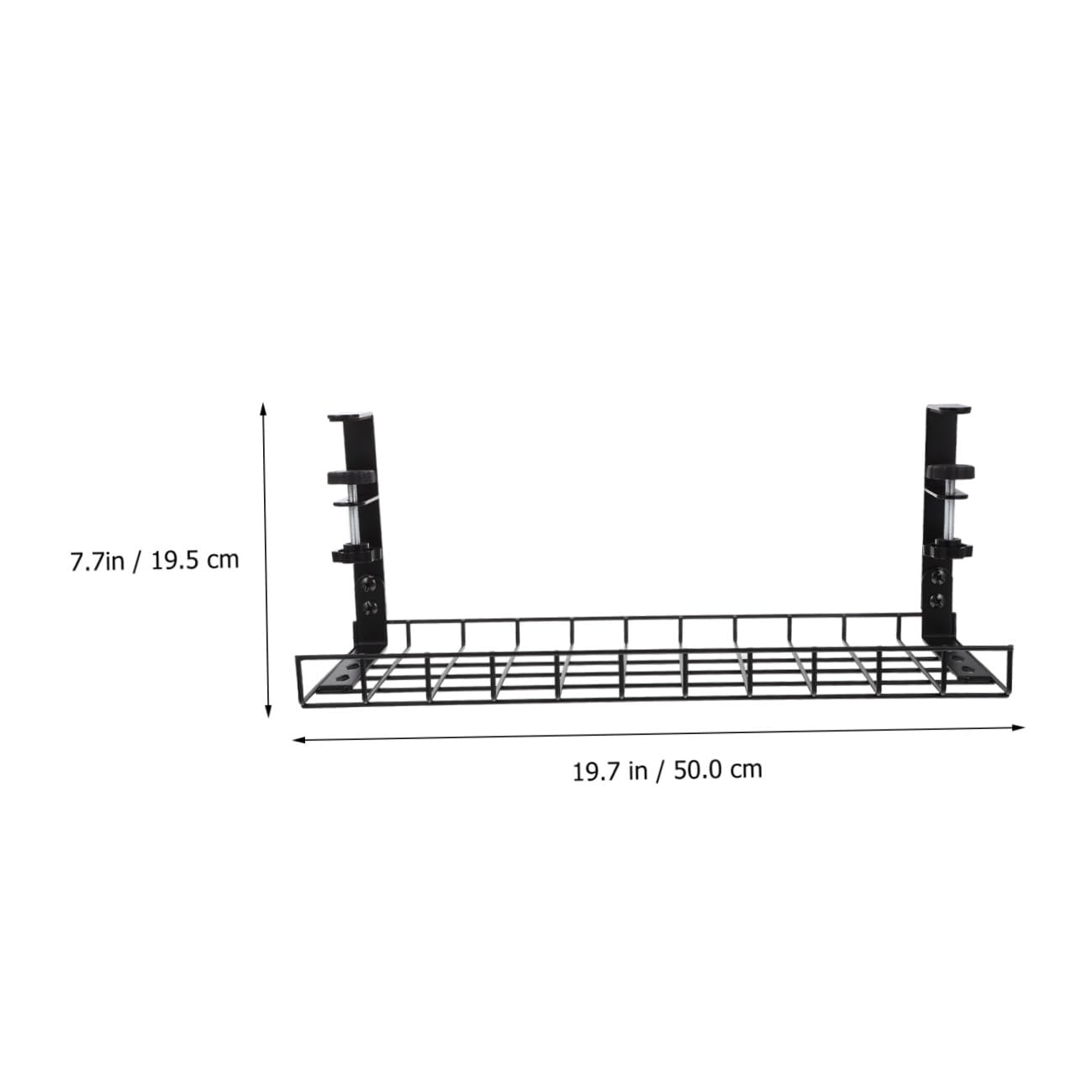 Estante para Cables Debajo del Escritorio de Acero Negro Ajustable