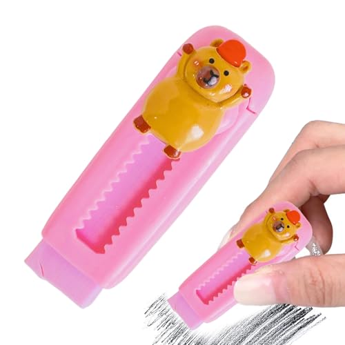 Goma de borrar retráctil - 10 cm Capybara Deslizante, Goma de Lápiz Suave, Linda Herramienta de Papelería, Suministro de Arte Duradero | Estudiantes Infantiles Para Dibujar Pintura Escuela de