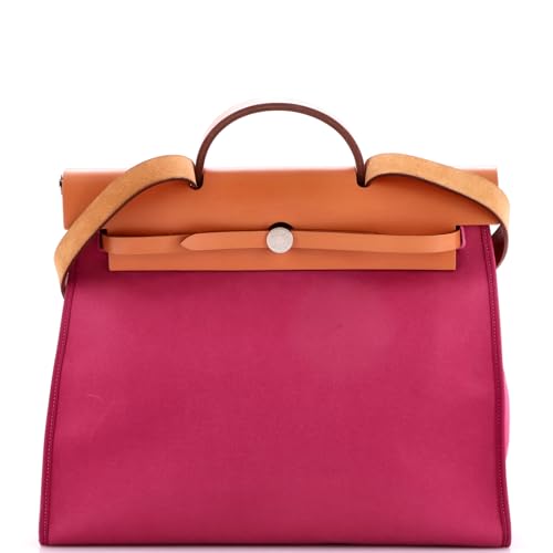 Hermès, Pre-Loved Herbag Zip Leather and Toile 39, Tosca