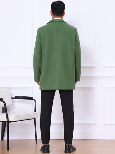 Image of Lars Amadeus Men's Trench Coat Notch Lapel Single Breasted Classic Long Pea Coats Overcoat