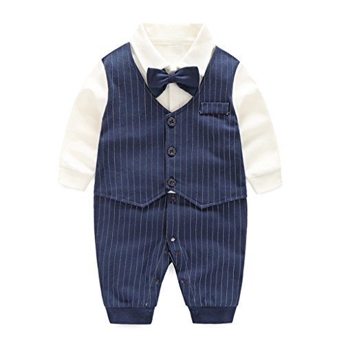 Bambino Ragazzi Pagliaccetto Infant Abitini Tuxedo Abiti Battesimo (età 0-24 Mesi) Vine