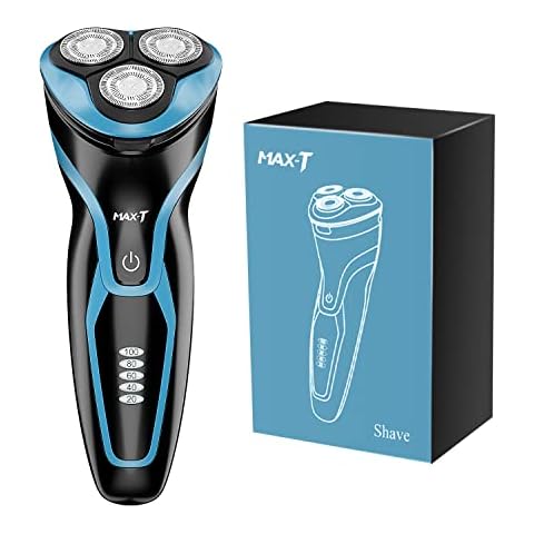 MAX-T Electric Shaver for Men, Wet & Dry Use Men's Electric Shaver with Pop-Up Trimmer, 3D Rechargeable IPX7 Waterproof Rotary Shaver, Skin Protection,Cordless Razor Cover