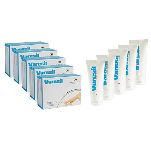 5 Varesil-pillen + 5 Varesil-crème: pillen en crème om spataderen te voorkomen en te verlichten