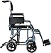 NOVA Medical Products Lightweight Transport Chair with Removable & Flip Up Arms for Easy Transfer, Anti-Tippers Included, Blue