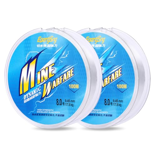 Flintronic 2 szt. żyłka wędkarska, 100 metrów nylonowy drut wędkarski, średnica 0,45 mm, przezroczysty monofilamentowy drut wędkarski, niewidoczna żyłka rybacka do wędkowania, wiszące dekoracje,