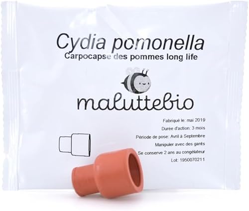 Pheromone carpocapse de la Pomme - Traitement carpocapse du Pommier Longue durée - Naturel à Base de substances secrétées par Les Femelles – Compatibles avec piège à phéromones, 100% Efficace