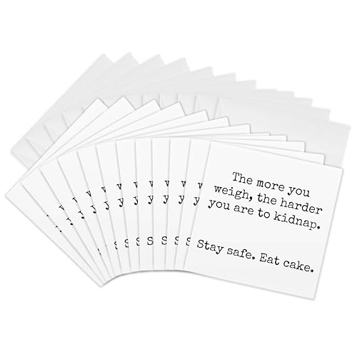 Cartes de vœux citation humour 15x15cm lot de 12 3dRose Gc_303635_2