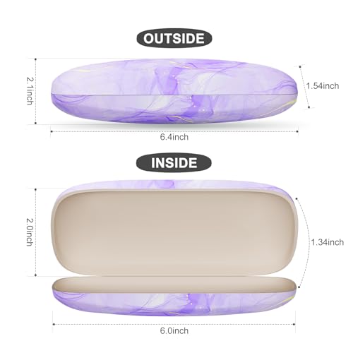 Image of Eyeglasses Case, Portable Hard Shell Protective Case for Glasses, Eyeglass Holder Box for Women with Cleaning Cloth