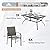 SUNSHINE VALLEY 7 Piece Patio Dining Set for 6, Rectangular Metal Table with Umbrella Hole, 6 Brown Dining Chairs, Outdoor Table and Chairs Set for Lawn Backyard and Deck
