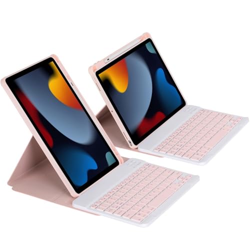 Étui iPad Air 6 magnétique en acrylique rose avec clavier sans fil