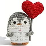 TMEINSONN Dankeschön Geschenke Klein Gestrickte Positive Pinguin Glücksbringer für Frauen Männer Freunde Kollegen Erzieherin, Danke Geschenk Dankeskarten, Positive Kartoffel Ersatz Gehäkelte Geschenke