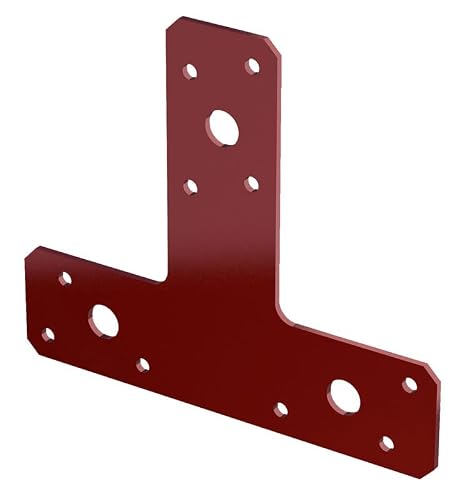 BPC Fixings Dual Coated 'T' Bracket 10-Piece Set, 150 mm Length x 90 mm Width x 37 mm Height
