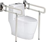 RANZIX klappbare WC Aufstehhilfe - Stützgriff Sicherheits Haltegriff Stützklappgriff behindertengerecht Toiletten Stütz-Haltegriff hochklappbar robust & solide verarbeitet (Weiß, 750MM)