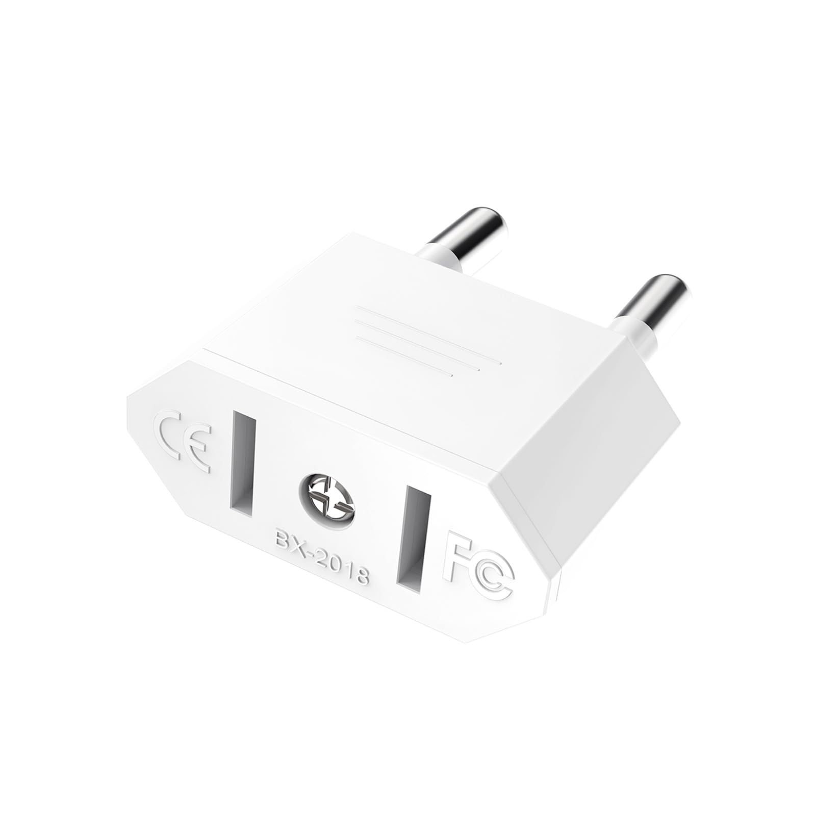 VIEVRE US to EU Adapter, 2 Pin USA Deutschland Stecker, Amerika Mexiko Kanada Ägypten Spanien Stecker Adapter Auf EU, USA Adapter Steckdose(Weiß)