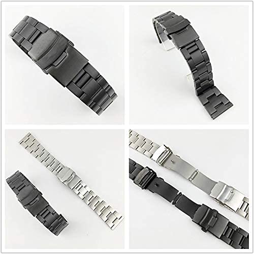 Cinturino per Orologio di Ricambio Cinturino per Orologio 18mm 20mm 22mm 24mm 26mm Cinturini per Orologi Doppia Chiusura con Fibbia Cinturino in Acciaio Inossidabile Bracciale in Metallo