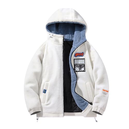 Parka d'hiver pour hommes avec capuche amovible veste polaire grande taille
