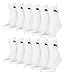 Lot de 12 chaussettes de sport Puma - Courtes - Avec semelle, Mixte, White, 43-46