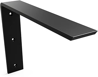 Iron Supports Front Mount L Bracket - Heavy Duty Steel Countertop Bracket for Granite Countertops - Support Bracket for Counters, Benches, Shelves & More (Matte Black - 8" Deep x 6" High)