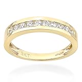 Citerna Yellow Gold Ring - Premium Quality Gold Eternity Engagement Rings Embellished with Cubic Zirconia - Stunning and Durable Gold Rings for Women Branded Box Included