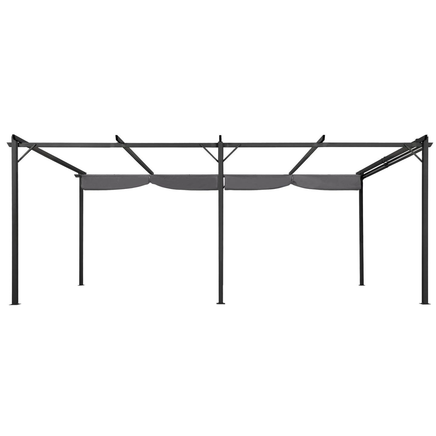 IDMarket - Pergola Toit rétractable 6 Pieds 3x6 M tonnelle Gris Anthracite