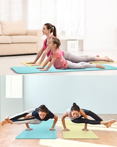 Image of Woanger Yoga Mats (72x24) 3 /8 Inch Thick Exercise Yoga Mat for Home Workout with Strap Non Slip Pilates Gym Supplies for Women Men