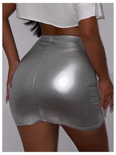 Floerns Women's Going Out Skirts Mid Waist Concert Outfit Bodycon Mini Skirts3