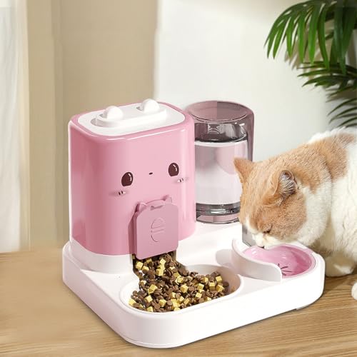 Comedero para gatos 2 en 1, alimentador automático para mascotas, extraíble, portátil, cómodo, para gatos, comedero para mascotas para animales pequeños y cachorros