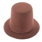 Lawliet Mini Top Tall Hat Fascinator Base Alligator Clips Millinery Craft A006 (Brown)