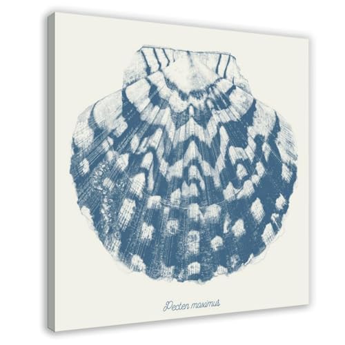 Toile vintage festonnée bleue cadre mural 40x40 pour cadeau de chambre