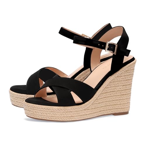 Image of VICKI.VICKI Women's Platform Sandals Wedge Ankle Strap Open Toe Sandals