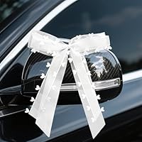 10 Stück Autoschleifen Hochzeit Autoschmuck,Auto Deko Schleifen,Hochzeitsauto Schleife Mit Herzen Spitze,Hochzeitsdeko Hochzeitsschleifen,für Brautauto,Geschenk,Hochzeitsfeier ((20 PCS) (16×26CM))