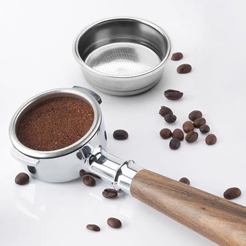 51mm Sieb Kaffeesieb Edelstahl Espresso Sieb Filterkorb Siebträger Sieb Kaffeefilter Kompatibel mit Delonghi Kaffeefilterkorb Siebträgerfilterkorb, Zubehör für Espressomaschine, 8-10 g (1 Tasse)