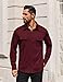 COOFANDY Mens Long Sleeve Wrinkle Free Shirts Casual Button Down Shirt with Pocket Wine Red