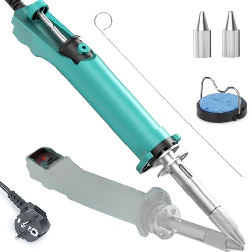 YIHUA 929D VI Desoldador Eléctrico con Control de Temperatura y Rendimiento Mejorado, Herramienta de Succión de Estaño Caliente con 3 Boquillas y Función de Bomba para Soldador Estaño(EU Plug)