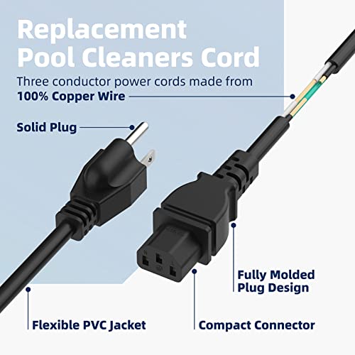 58984402LF Pool Cleaner Power Supply Cable Compatible with Maytronics Dolphin Pool Cleaners, Pool Replacement Vacuum Power Cord 5898412LF by Ximoon - Image 3