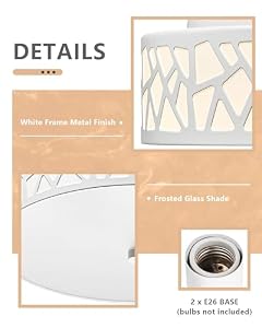 VICNIE 2-Light Flush Mount Ceiling Light, 12 Inch Modern Light Fixtures — photo 3 of 6
